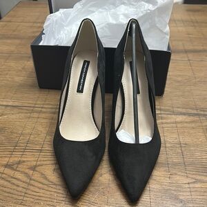 French Connection: Scallop-Edge Black Pumps 3.75” heel height
